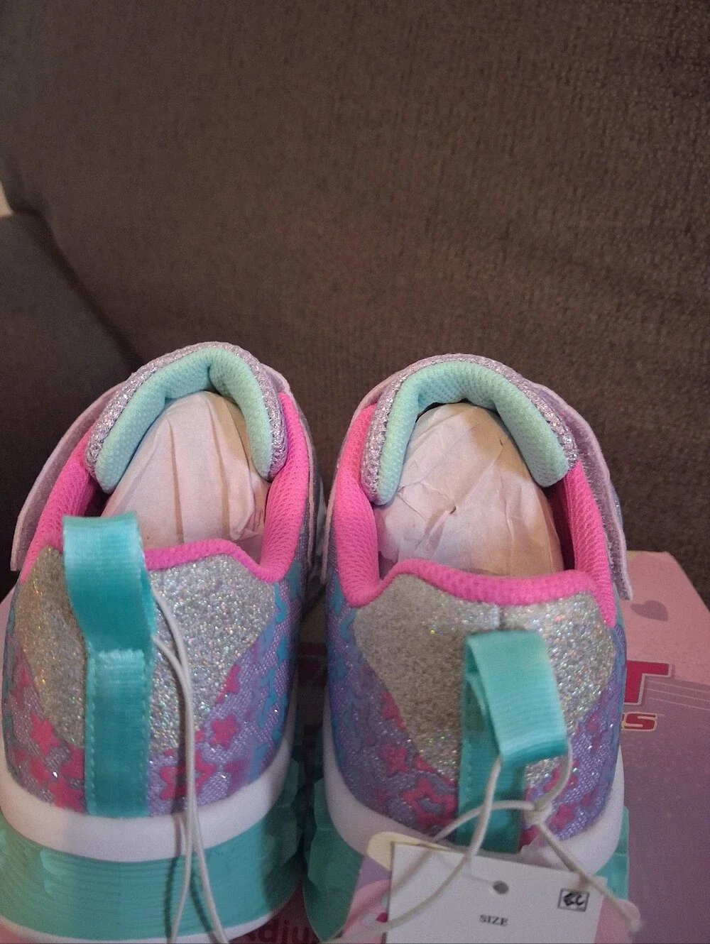 Skechers Kids Glitter Star Light-Up Sneakers - Purple, Teal, Pink